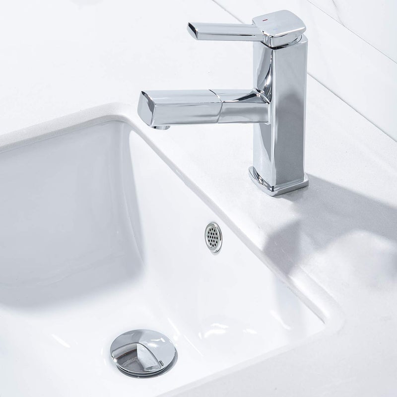 KAIYING Pop Up Drain, Bathroom Sink Drain Stopper with Overflow, Vessel Sink Drain Assembly with Detachable Basket Stopper, Anti-Explosion and Anti-Clogging Drain Strainer (Chrome) - Image 3